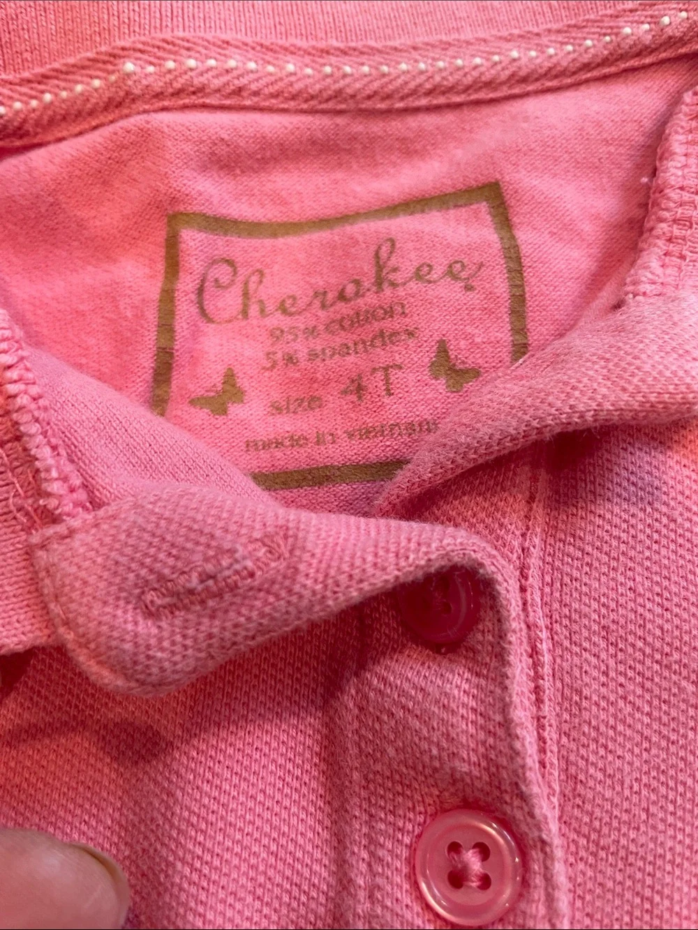 The Children's Place Pink Polo Top with Blue Denim Ruffle Skirt